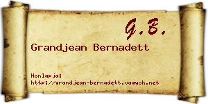 Grandjean Bernadett névjegykártya